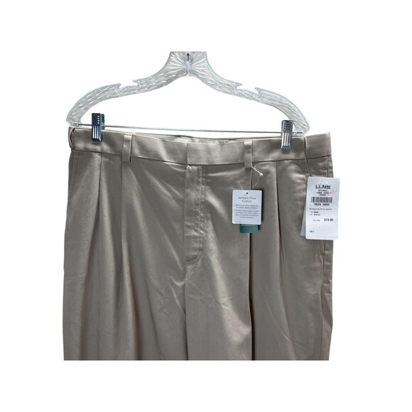 LL Bean Pants Men's Size 36 x 28 Beige Chino 100% Cotton Tapered Leg - Picture 3 of 6